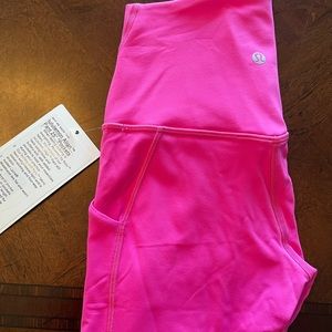 NWT — lululemon Align Pant; Size 2; 25” inseam; hot pink; side pockets